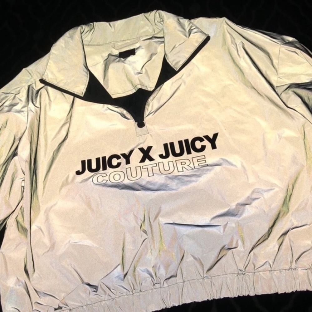 nwot • Juicy Couture • silver reflective crop jacket‎